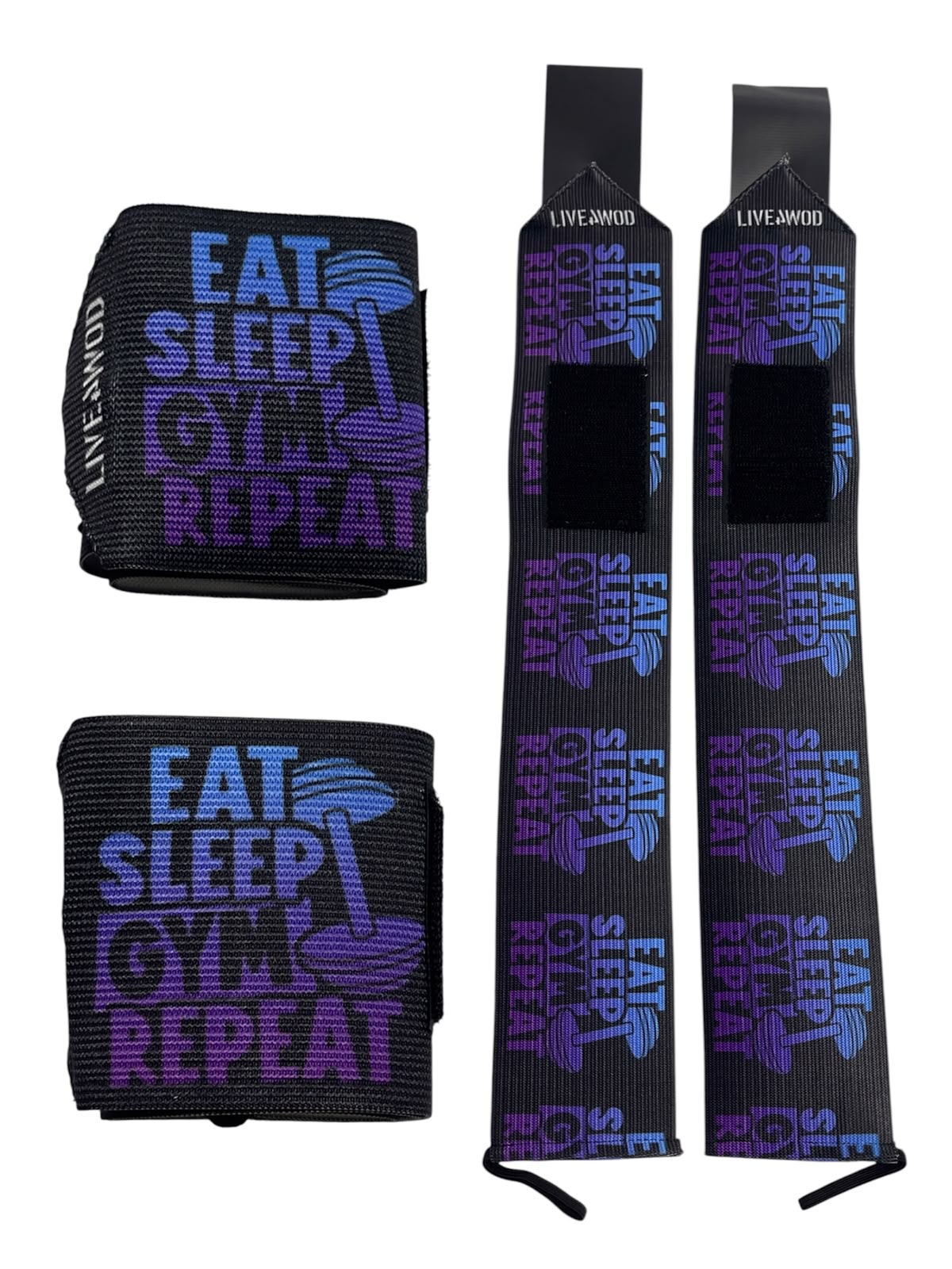 MUÑEQUERAS ELÁSTICAS EAT SLEEP GYM